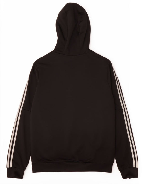Adidas Pull à capuche zippé graphique pour garçon 11-12 ans Noir Polyester