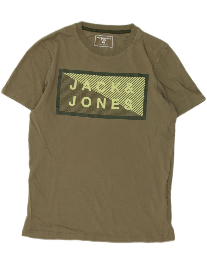 Jack & Jones Haut T-Shirt Graphique Homme Kaki Moyen Coton