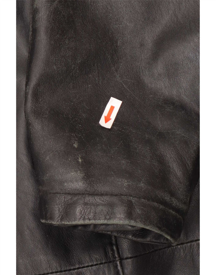 Kiros Manteau en cuir surdimensionné à capuche pour femme IT 48 XL Noir