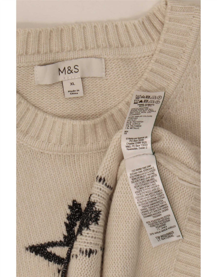 Marks & Spencer Pull à col rond pour femme Motif abstrait UK 18 XL B
