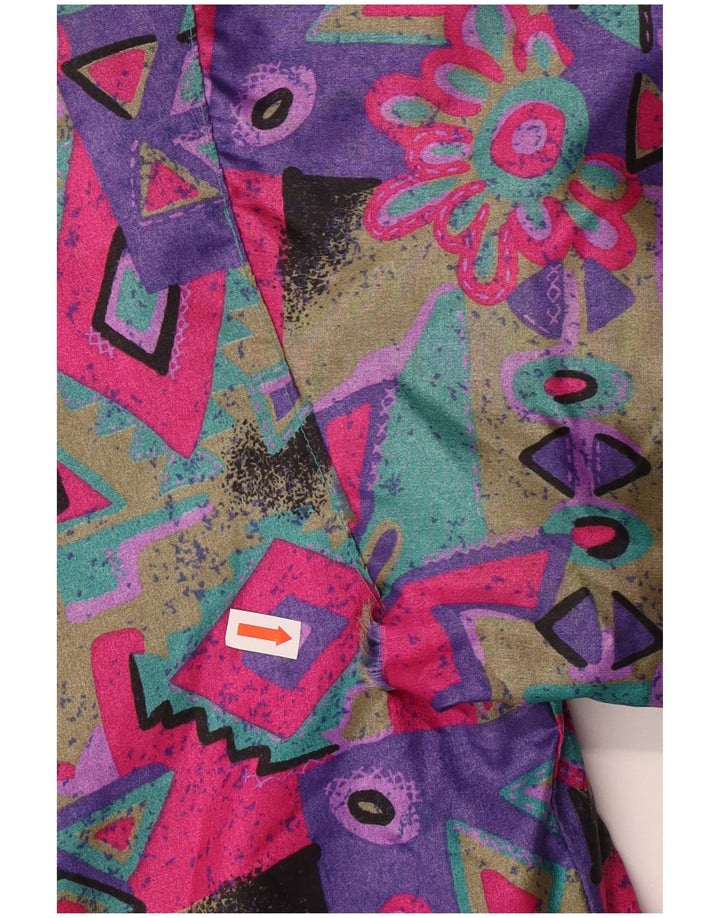 VINTAGE Manteau coupe-vent à capuche pour filles 15-16 ans Géométrique multicolore