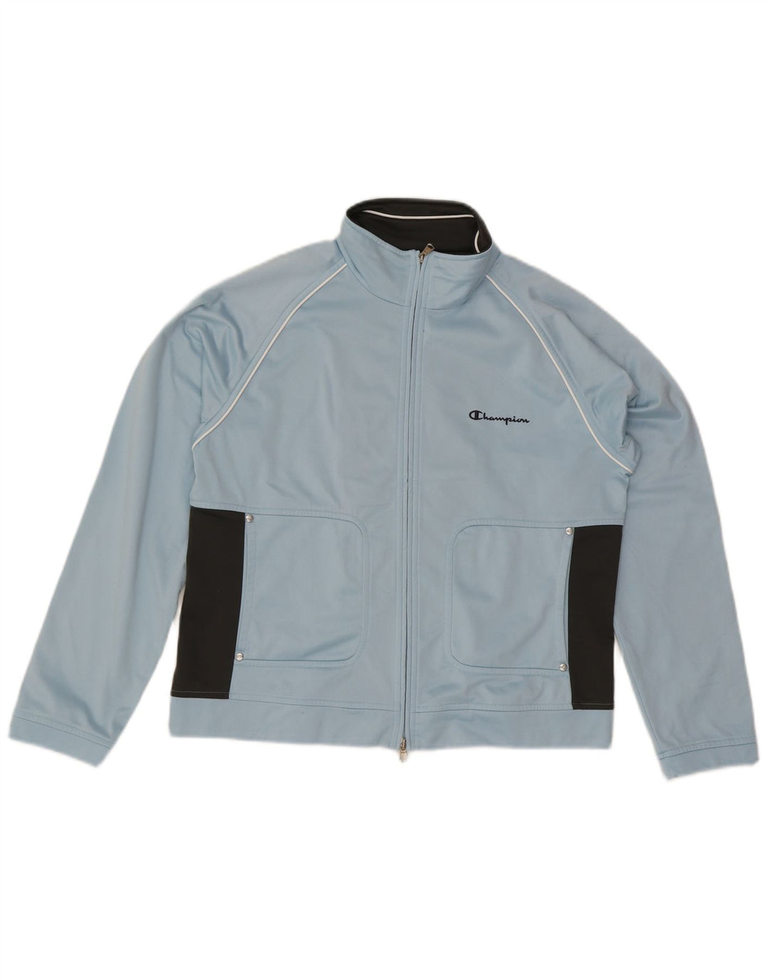 Champion Veste de survêtement pour femme UK 16 Large Bleu Colorblock Polyester