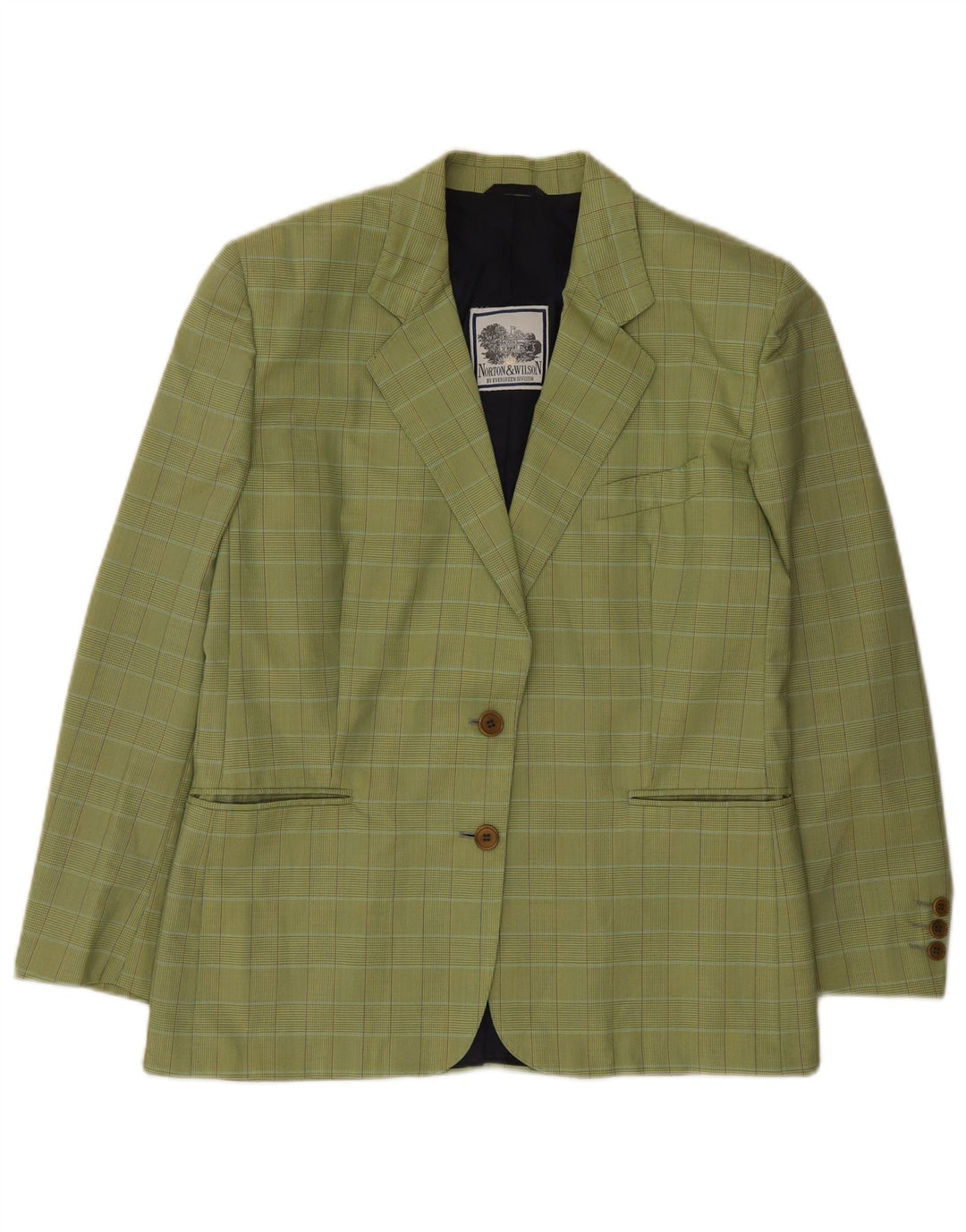 Norton & Wilson Veste blazer à 2 boutons pour femme IT 46 Grand carreaux verts