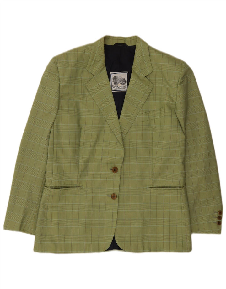 Norton & Wilson Veste blazer à 2 boutons pour femme IT 46 Grand carreaux verts