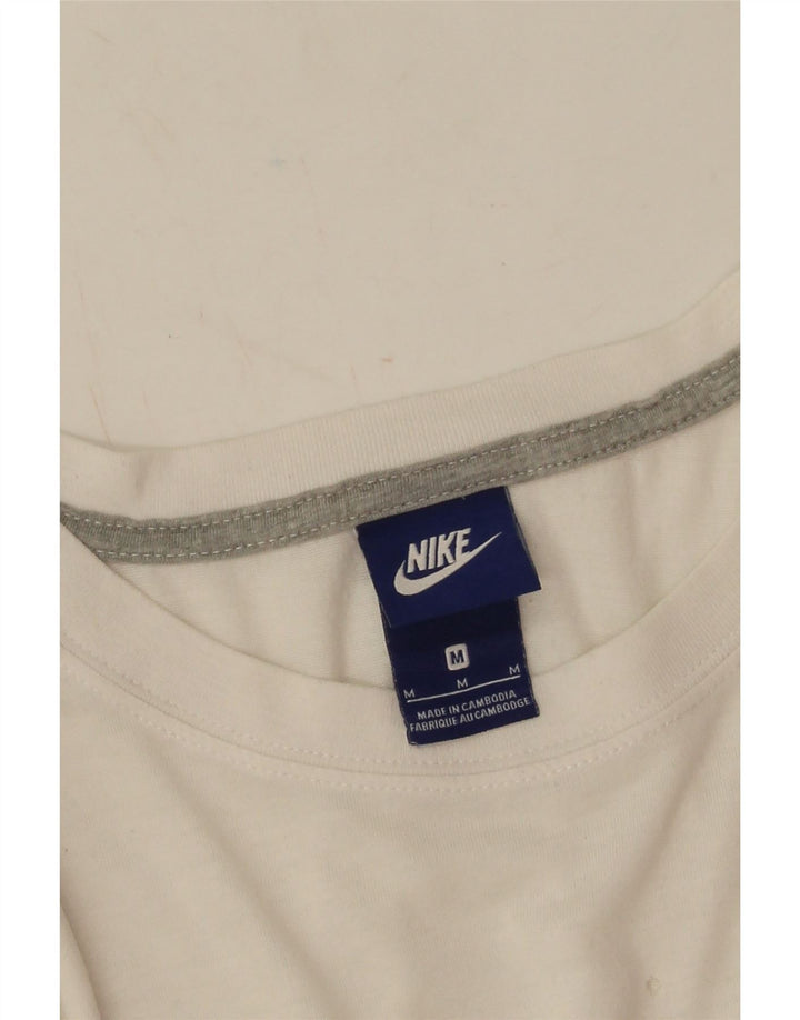 Nike T-shirt graphique pour femme UK 14 Polyester blanc moyen