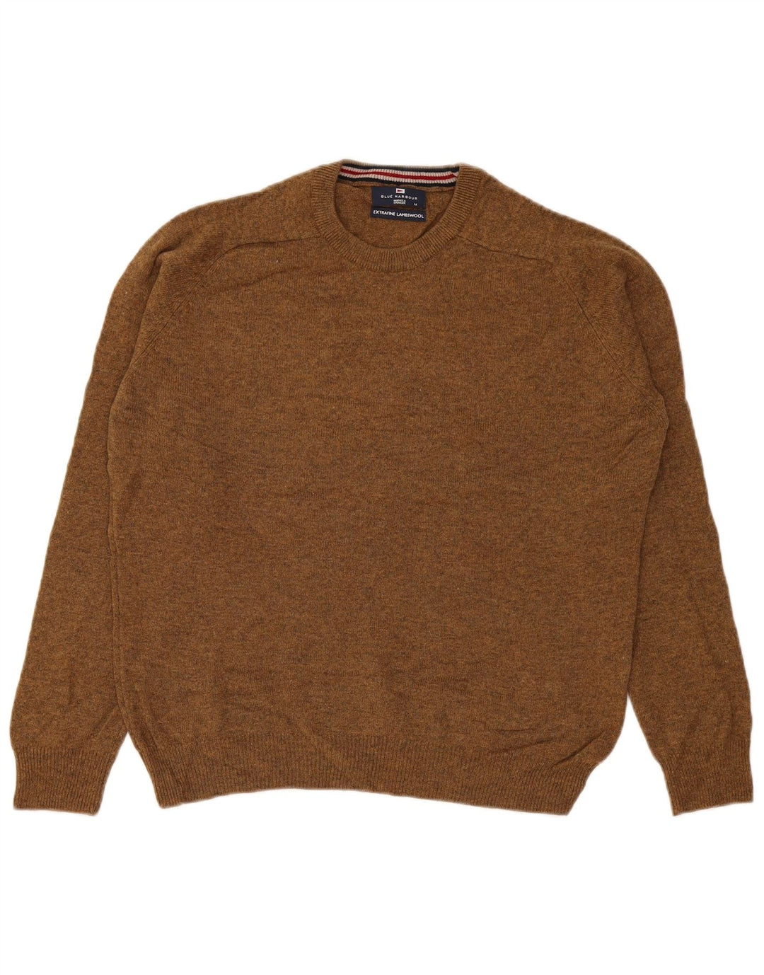 Marks & Spencer Pull Col Rond Homme Marron Moyen Laine d'Agneau