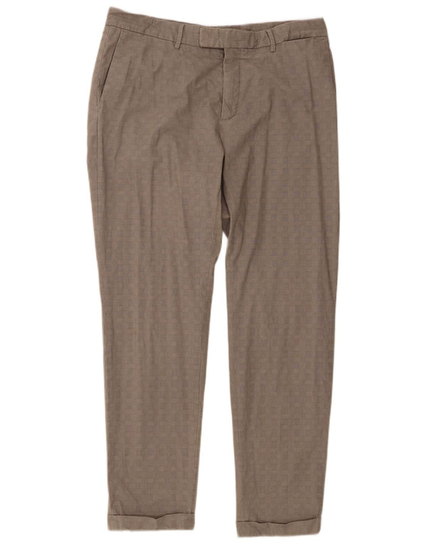 Massimo Dutti Pantalon de costume fuselé pour homme EU 42 Large W32 L29 Gris à carreaux
