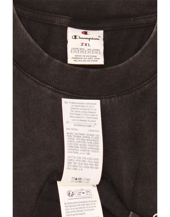 Champion T-Shirt Homme Top 2XL Coton Noir