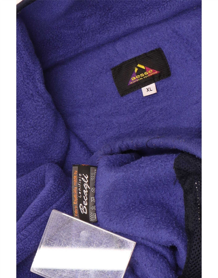 Aesse Pull polaire à col zippé pour homme XL Bleu Polyester