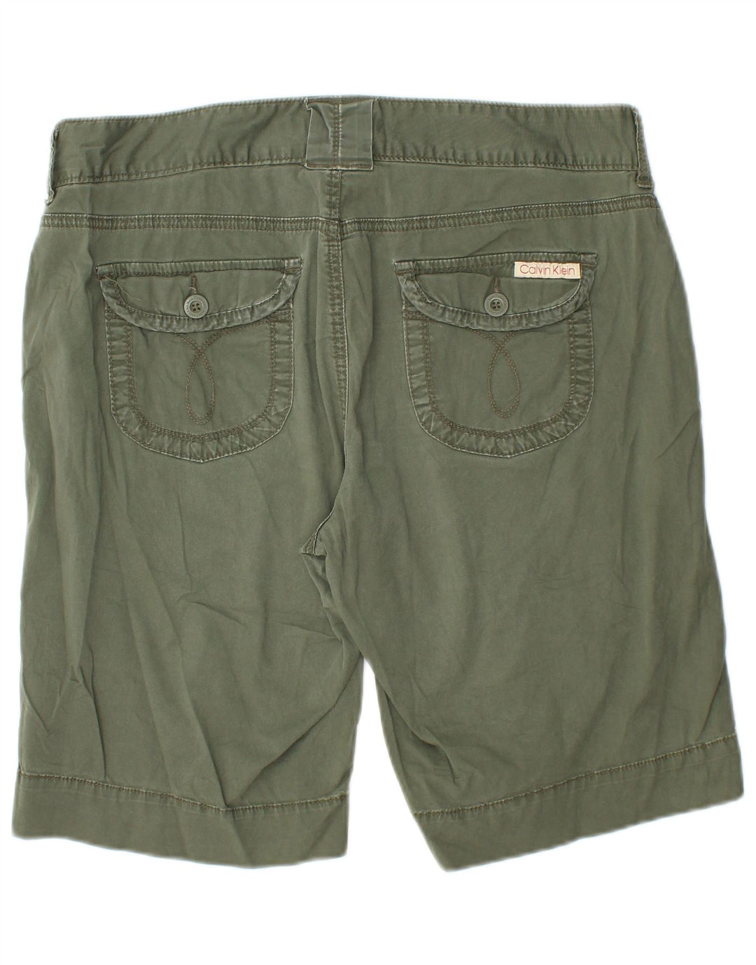 CALVIN KLEIN Short décontracté pour femme US 14 XL W34 Kaki Coton