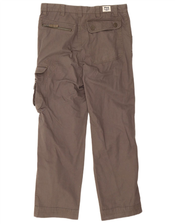 Fila Pantalon cargo droit pour homme W32 L28 Marron Coton
