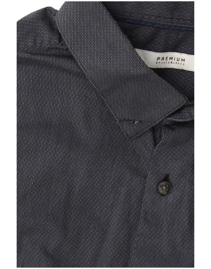 Jack & Jones Chemise Homme Taille 42 Grand Coton Rayé Gris