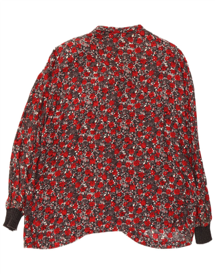 Premode Chemisier à nouer sur le devant pour femme UK 18 XL Rouge Floral