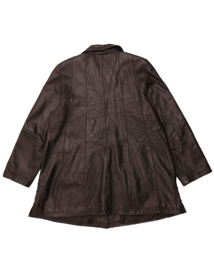 BARISAL Manteau en Cuir Femme IT 44 Cuir Noir Moyen