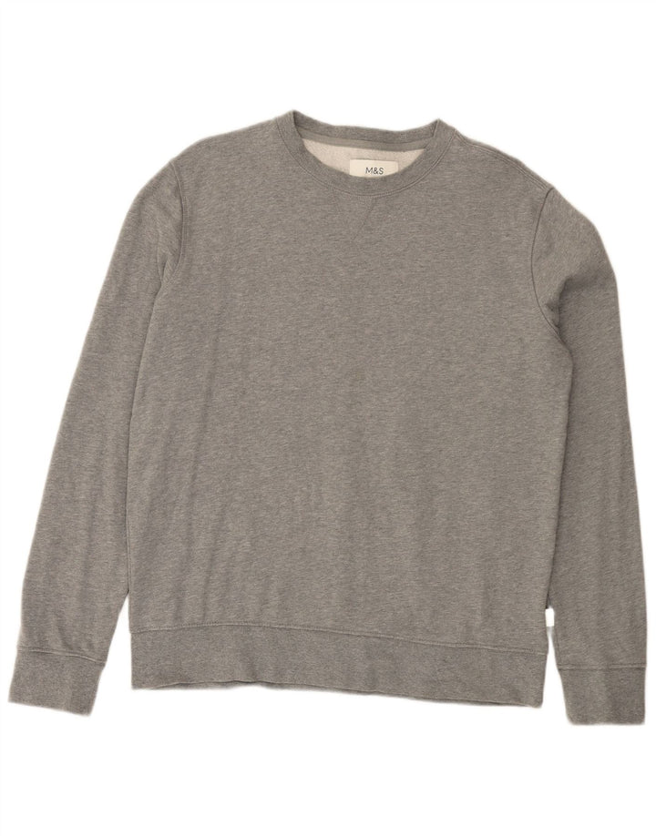 Marks & Spencer Sweat-Shirt Homme Gris Moyen Moucheté Coton