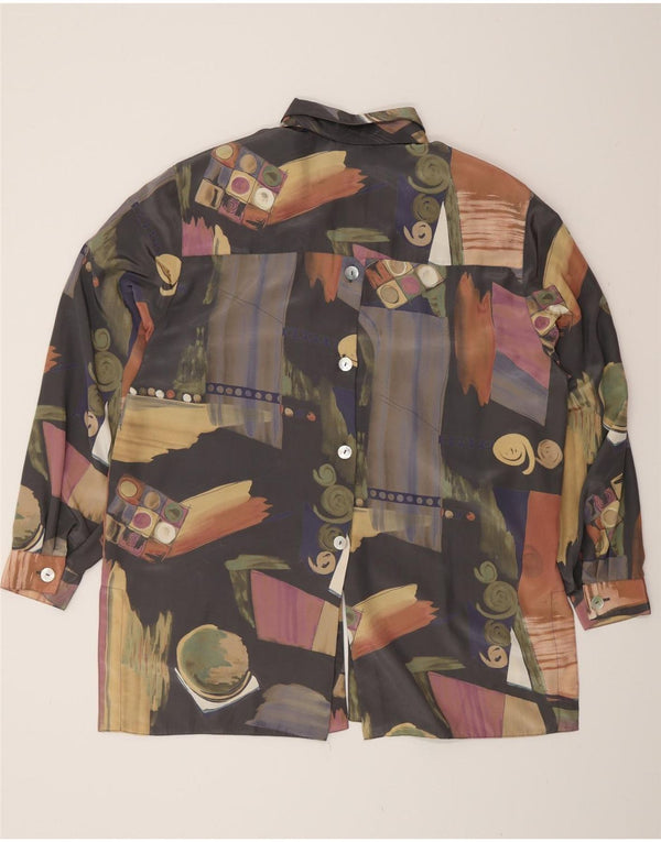 robe chemise surdimensionnée femme vintage EU 44 XL Patchwork multicolore