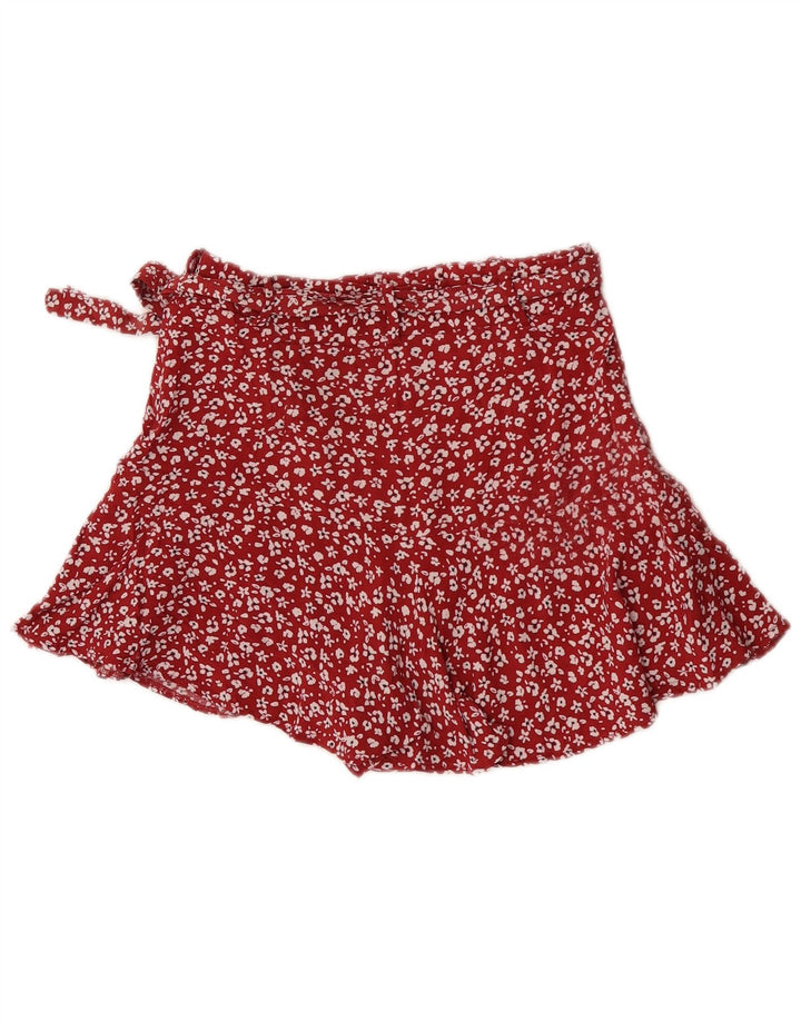 Zara Femme Mini Jupe XS W24 Rouge Floral