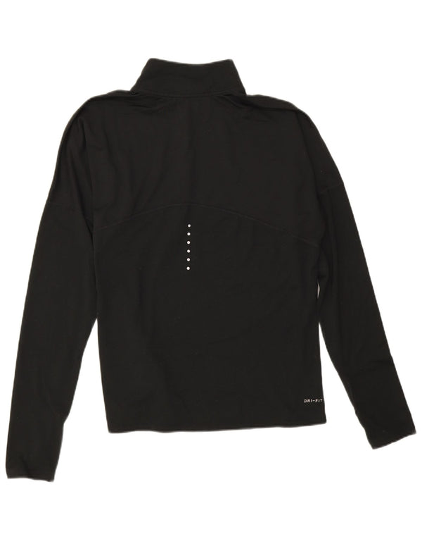 Nike Haut de survêtement Dri Fit à col zippé pour femme UK 14 Noir moyen