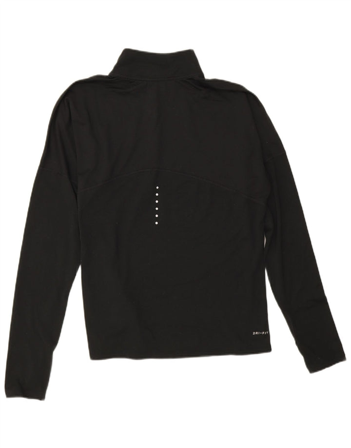 Nike Haut de survêtement Dri Fit à col zippé pour femme UK 14 Noir moyen