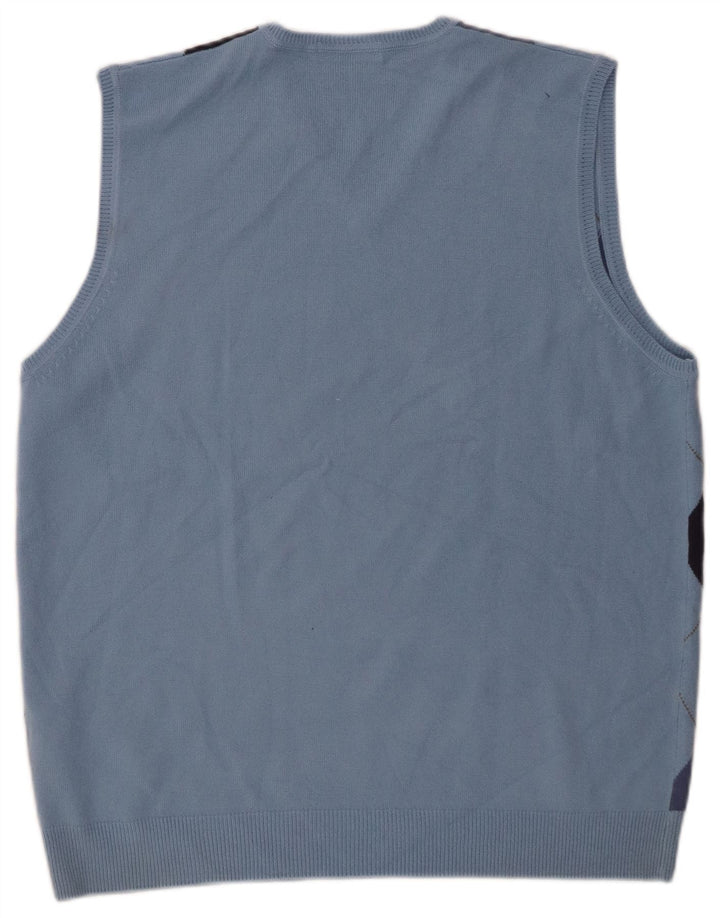 Marks & Spencer Débardeur autographe pour homme, grand, bleu, argyle/diamant
