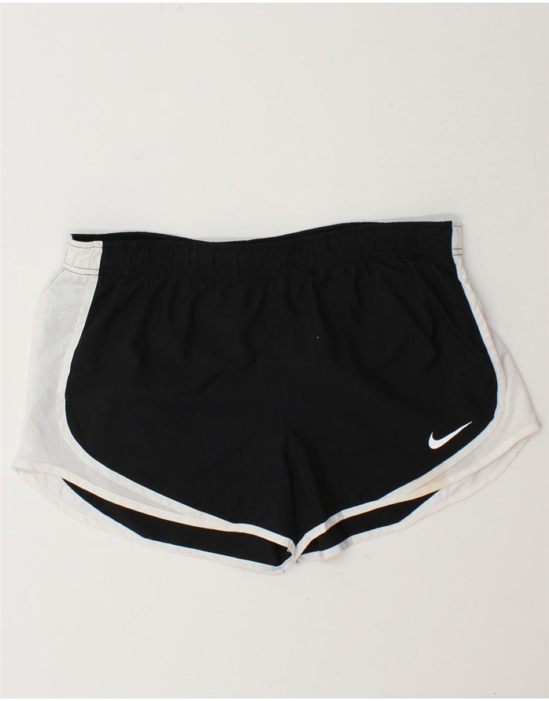 NIKE Womens Dri Fit Sport Shorts UK 14 Medium  Black Colourblock Polyester Vintage Nike and Second-Hand Nike from Messina Hembry 