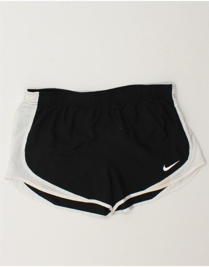 NIKE Womens Dri Fit Sport Shorts UK 14 Medium  Black Colourblock Polyester Vintage Nike and Second-Hand Nike from Messina Hembry 