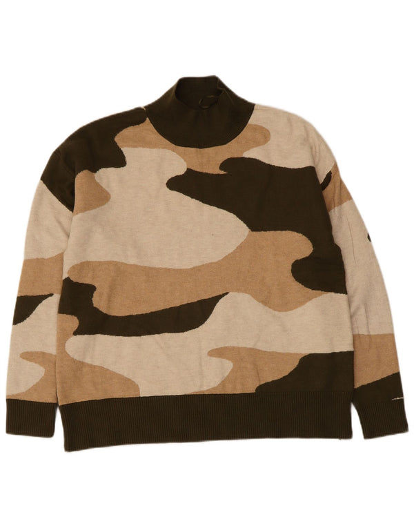 Marks & Spencer Womens Turtle Neck Jumper Sweater UK 14 Medium Khaki