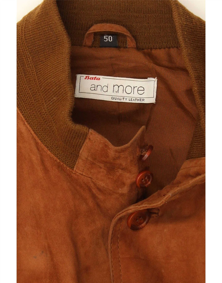 Bata and More Veste Bomber en Daim pour Homme IT 50 Grand Cuir Marron