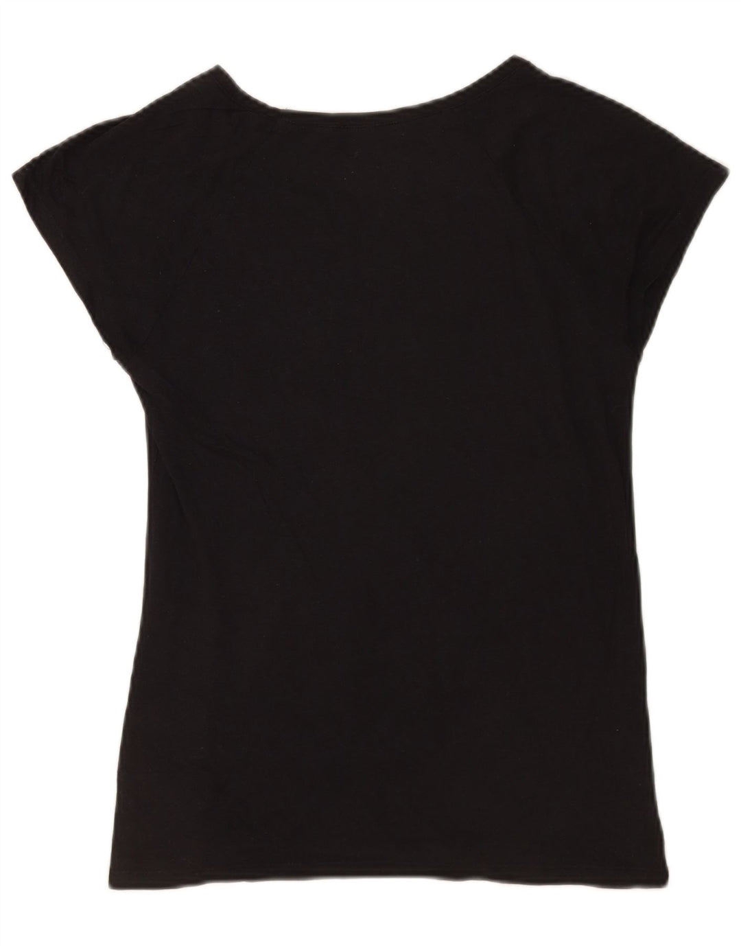 Zara Womens Graphic T-Shirt Top UK 12 Coton Noir Moyen