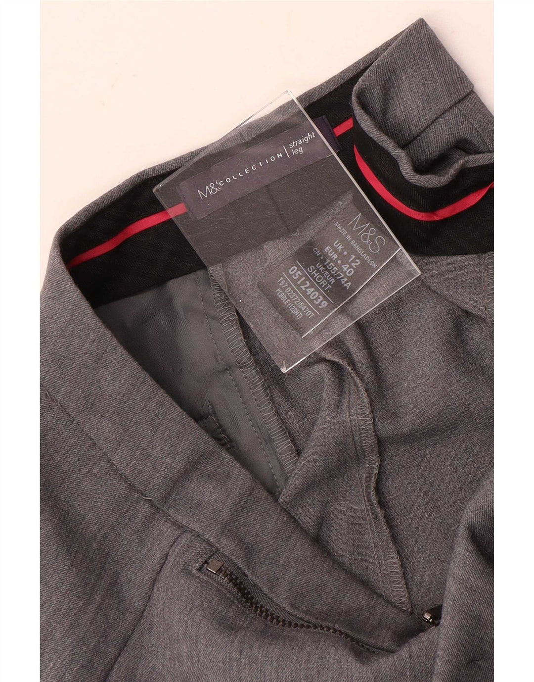 Marks & Spencer Pantalon de costume droit pour femme UK 12 Medium W30 L28 Gris