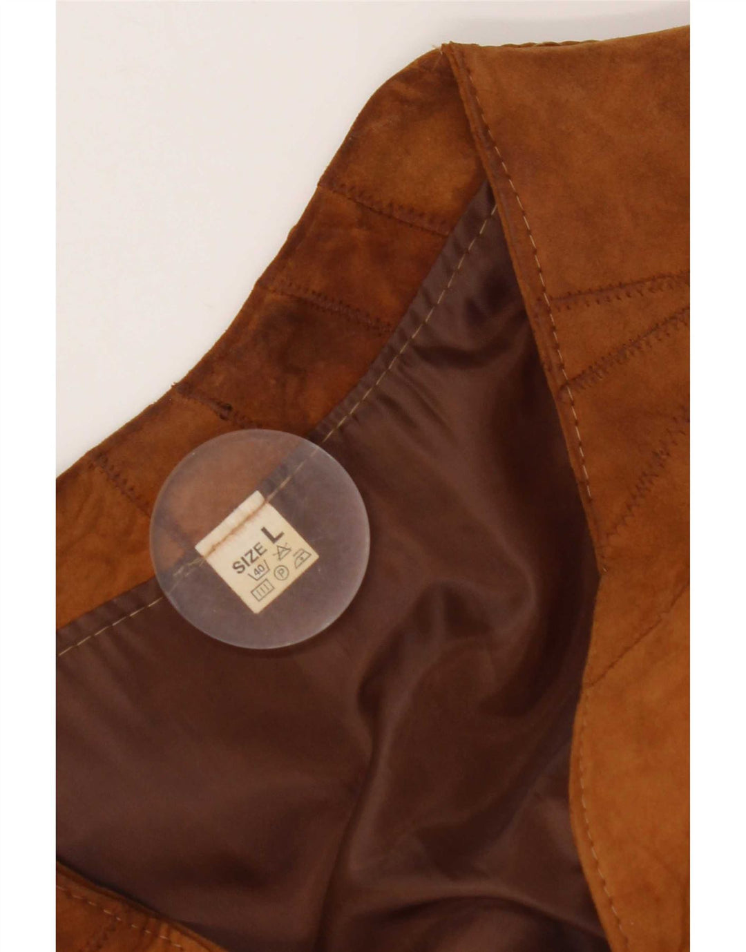 gilet en daim vintage pour hommes grand cuir patchwork marron