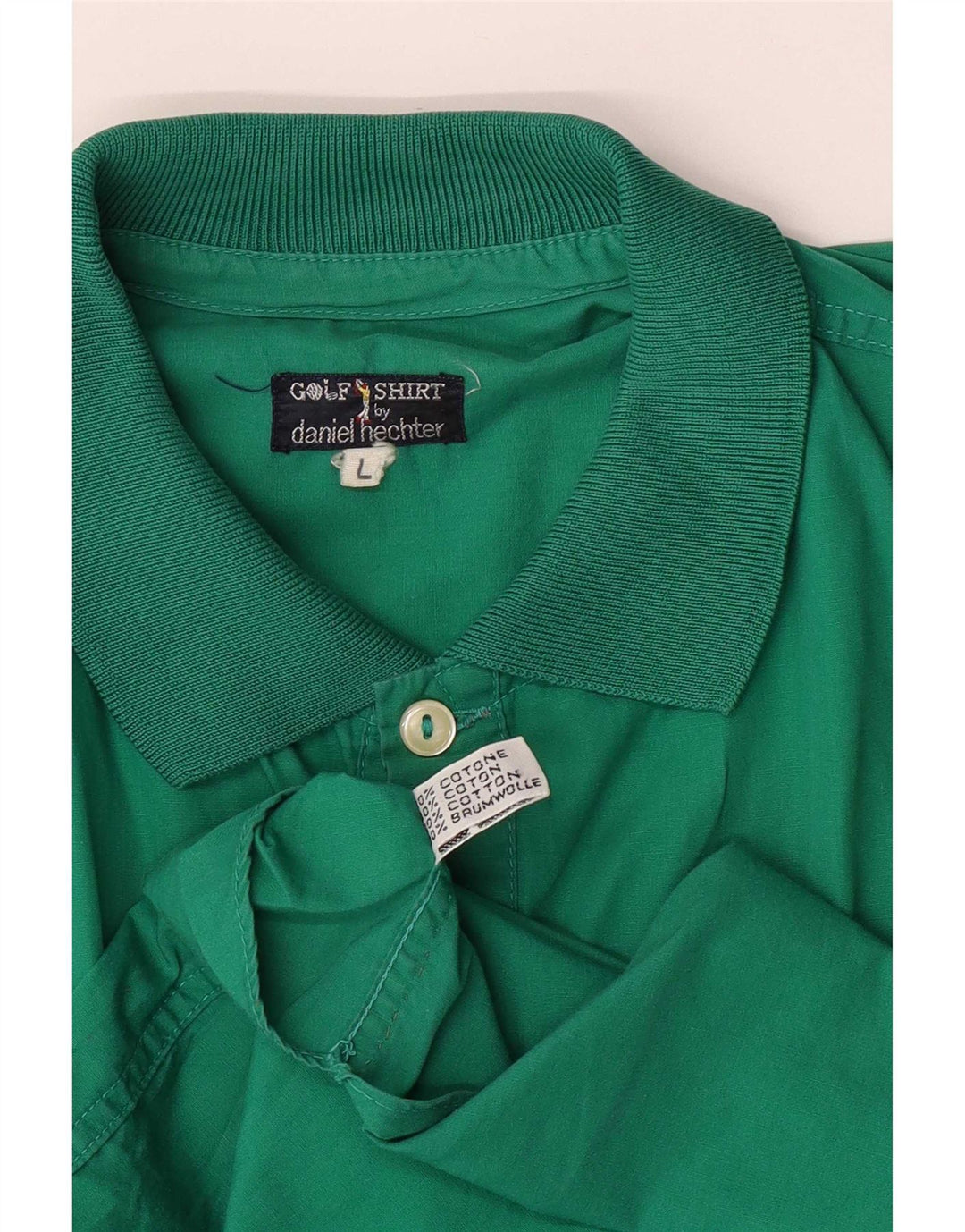 vintage Mens Manches Courtes Pull Chemise Grand Coton Vert