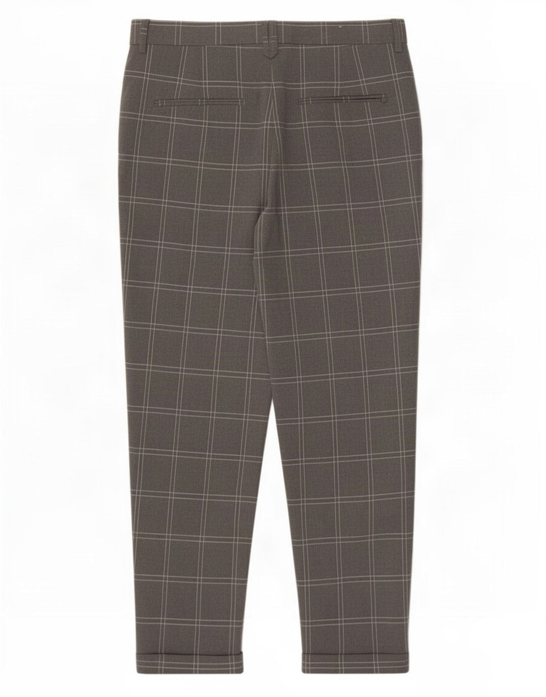 Zara Pantalon court slim pour homme EU 38 Small W30 L25 Gris à carreaux Polyester