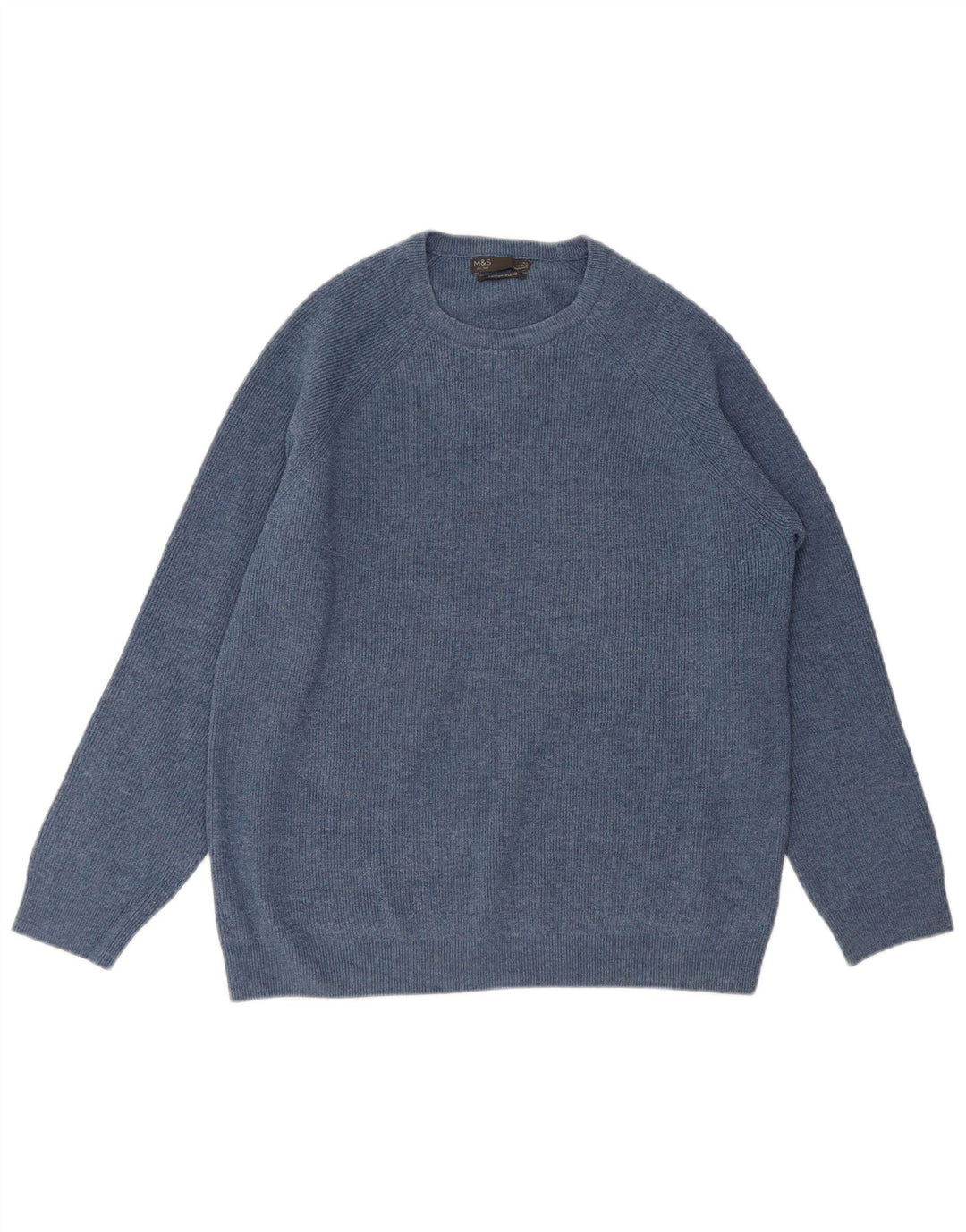 Marks & Spencer Pull à col rond pour homme XL Bleu Polyester
