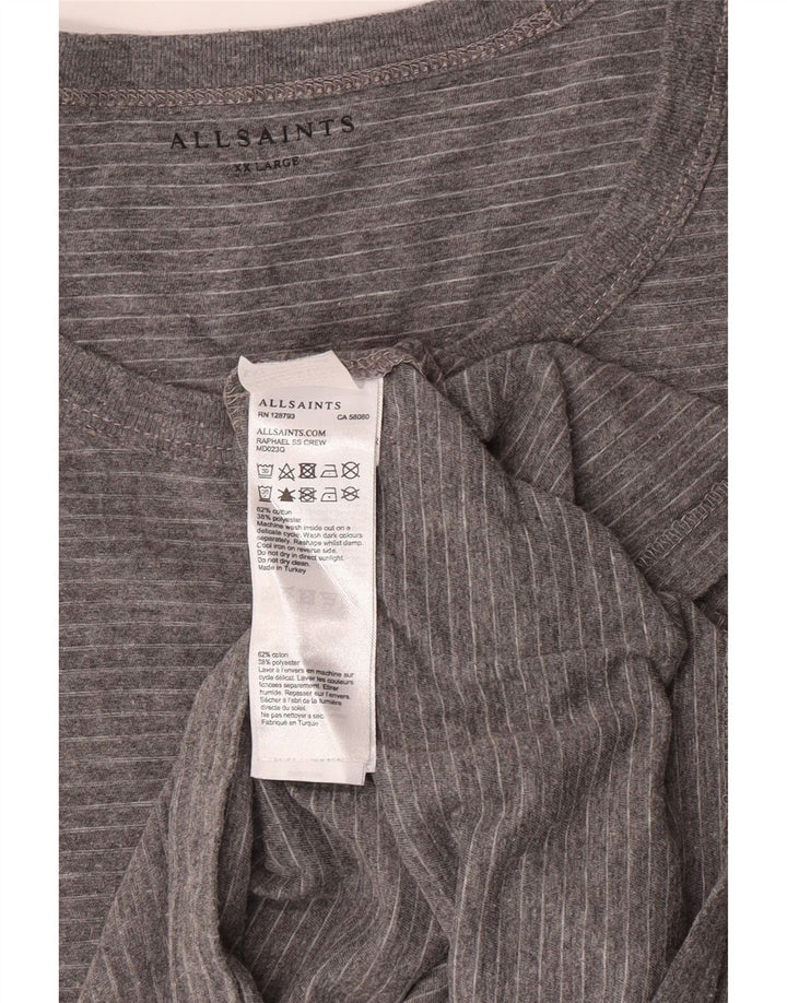 ALL SAINTS T-Shirt Homme 2XL Gris Rayé Coton