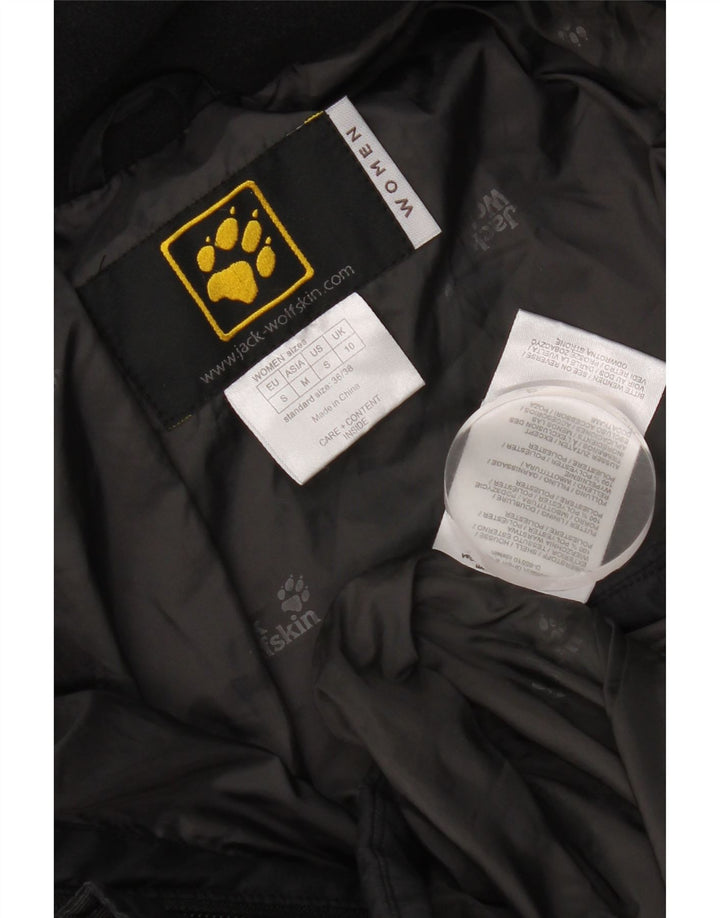 Jack Wolfskin Manteau rembourré à capuche pour femme UK 10 Petit Noir Polyester