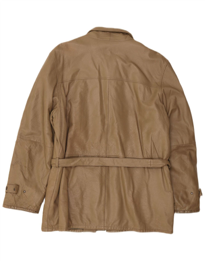 veste en cuir homme vintage IT 50 Grand Marron
