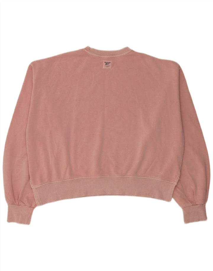 Reebok Sweat-shirt court surdimensionné pour femme UK 14 Rose moyen Coton