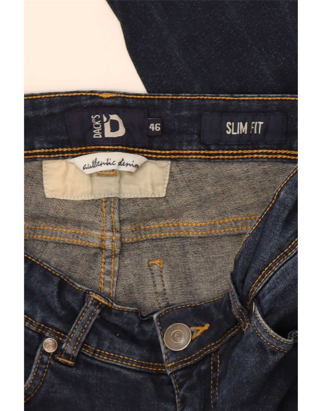 Dack's Jean Slim Homme IT 46 Small W30 L29 Bleu Marine Coton