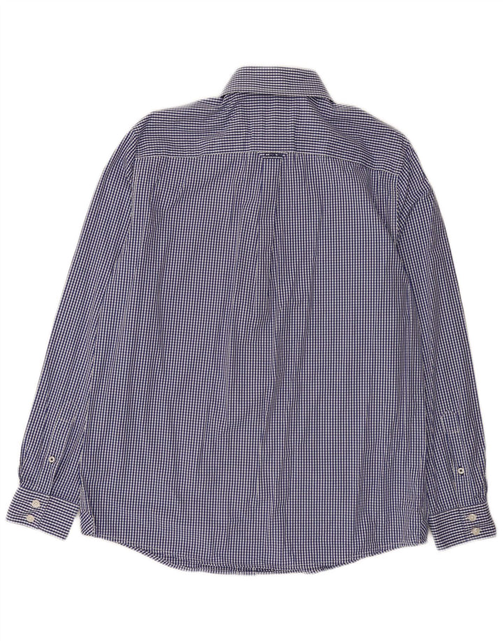 Crew Clothing Chemise classique pour homme en coton vichy bleu marine moyen