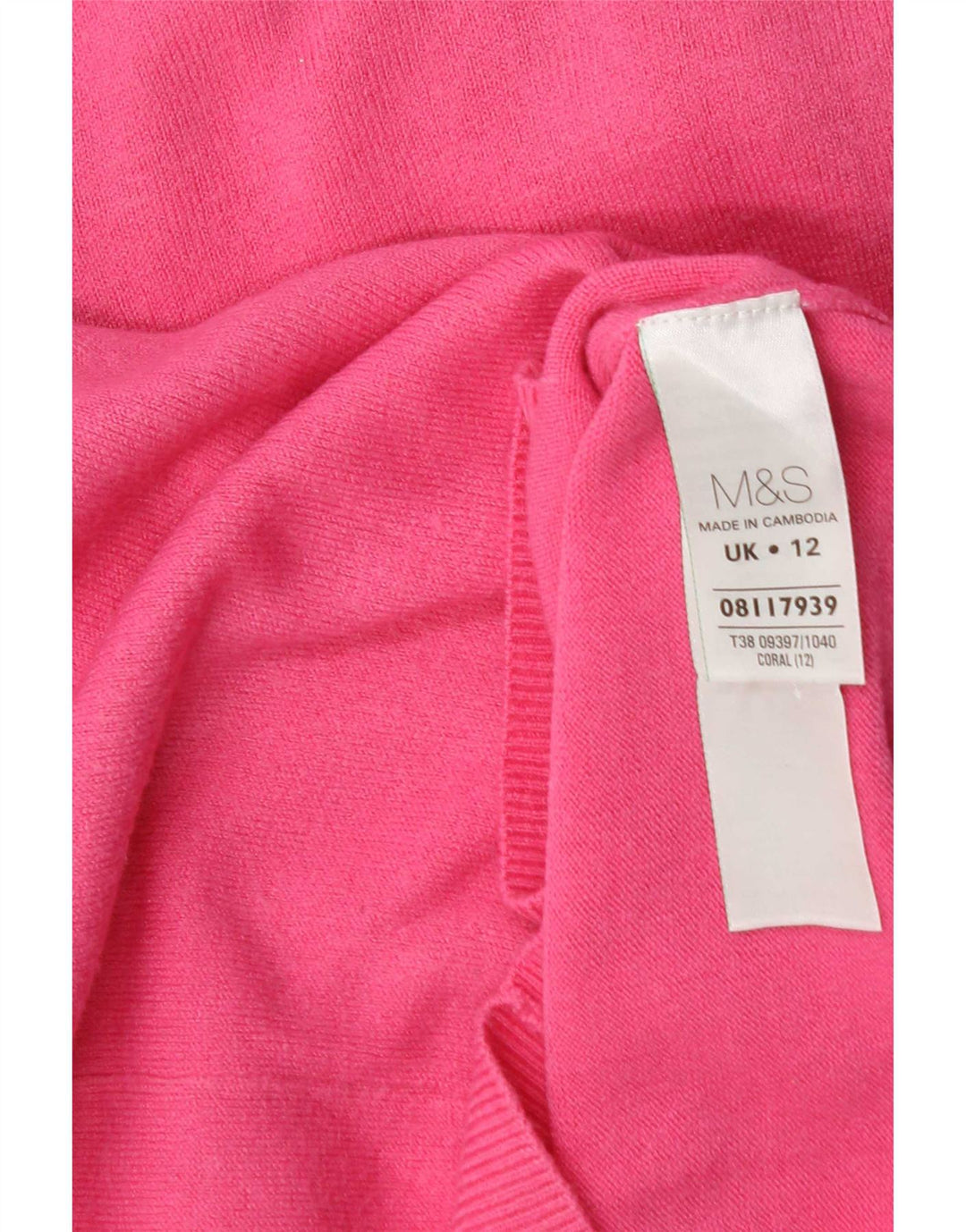 Marks & Spencer Pull à col rond pour femme UK 12 Rose moyen