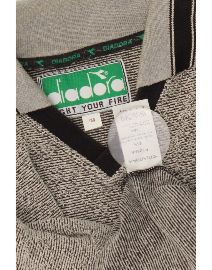Diadora Polo Homme Gris Moyen Rayé Polyester