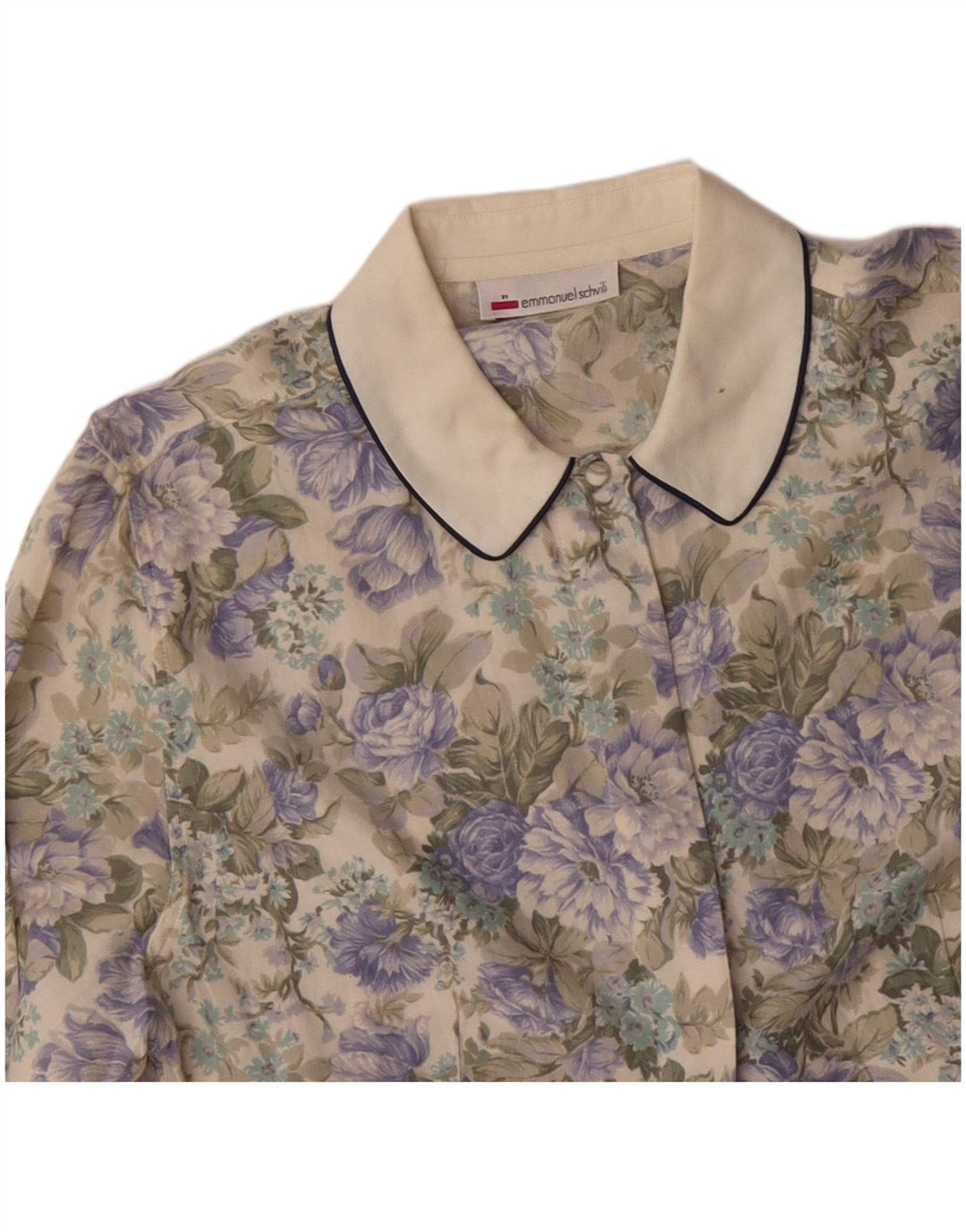 EMMANUEL SCHVILI Chemisier Femme UK 16 Grand Beige Floral