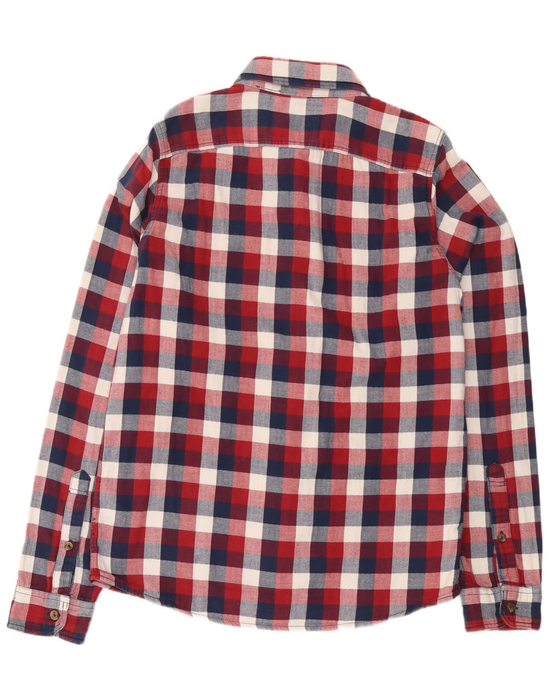 ABERCROMBIE & FITCH Chemise en flanelle musculaire pour hommes 2XL Coton à carreaux rouge