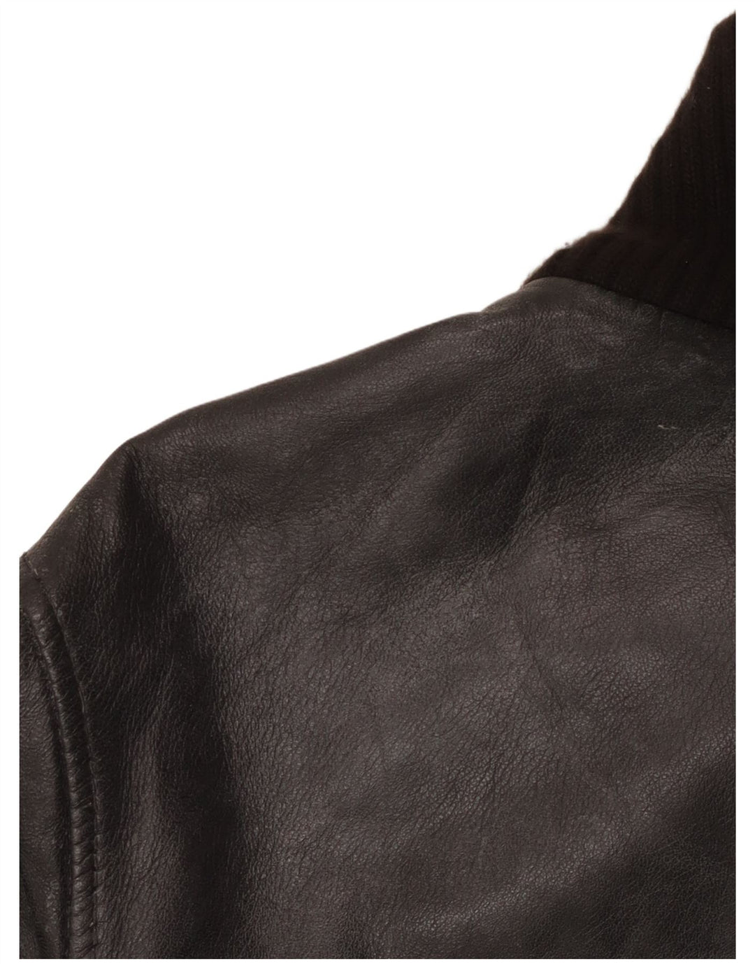 veste en cuir bomber femme vintage IT 50 grand cuir noir