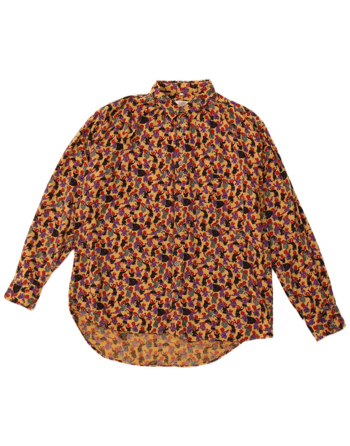 VINTAGE Chemise à motif abstrait pour homme Small Multicolore