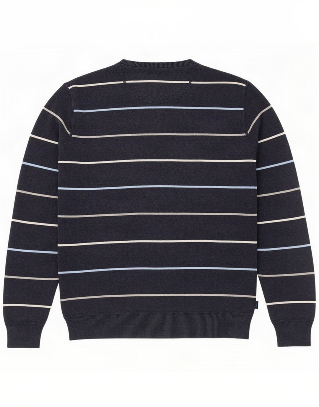 Gant Pull col rond pour homme rayé bleu marine moyen