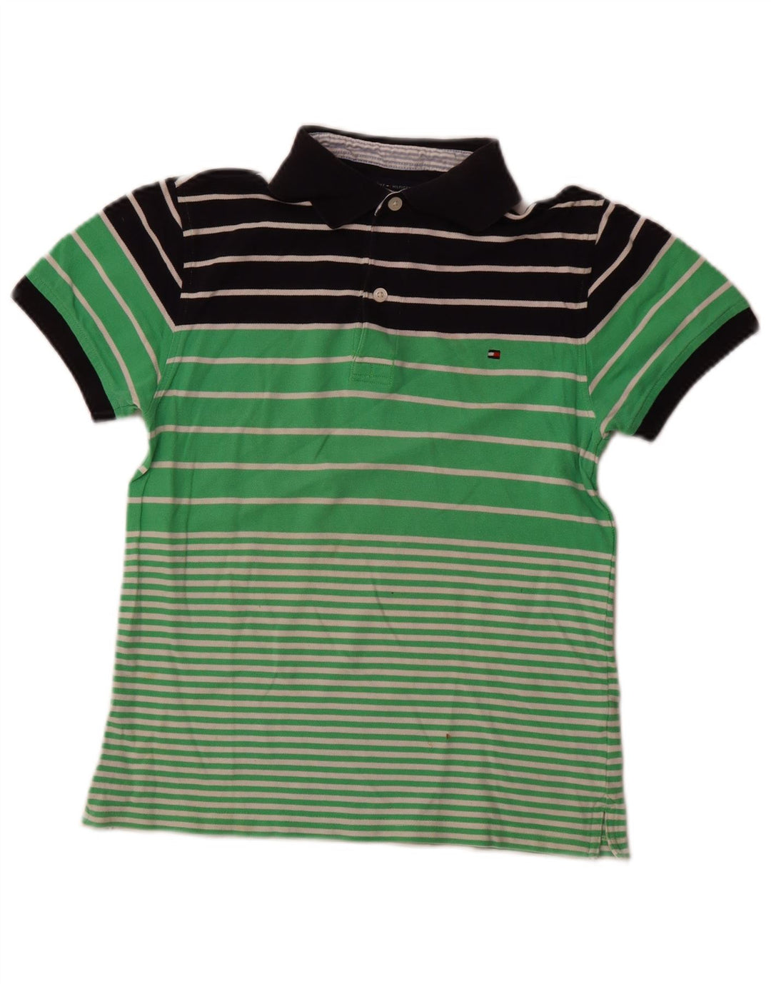 TOMMY HILFIGER Polo Fille 11-12 ans Vert Colourblock Coton