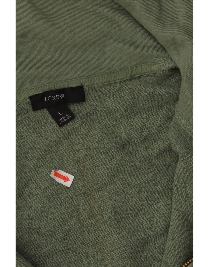 J. CREW Sweat-shirt surdimensionné à col zippé pour femme UK 16 Large Vert