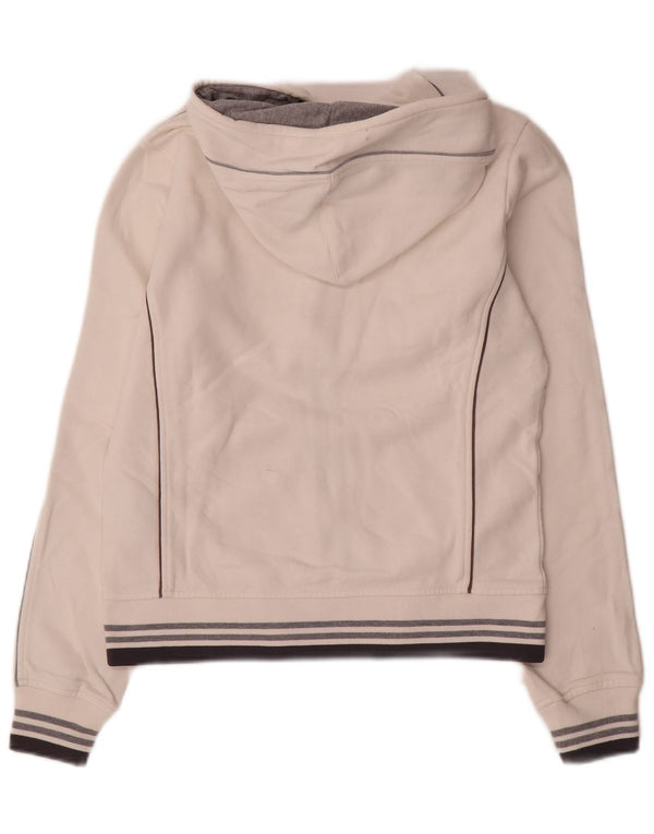 Champion Pull à capuche zippé pour femme UK 14 Coton color block blanc moyen